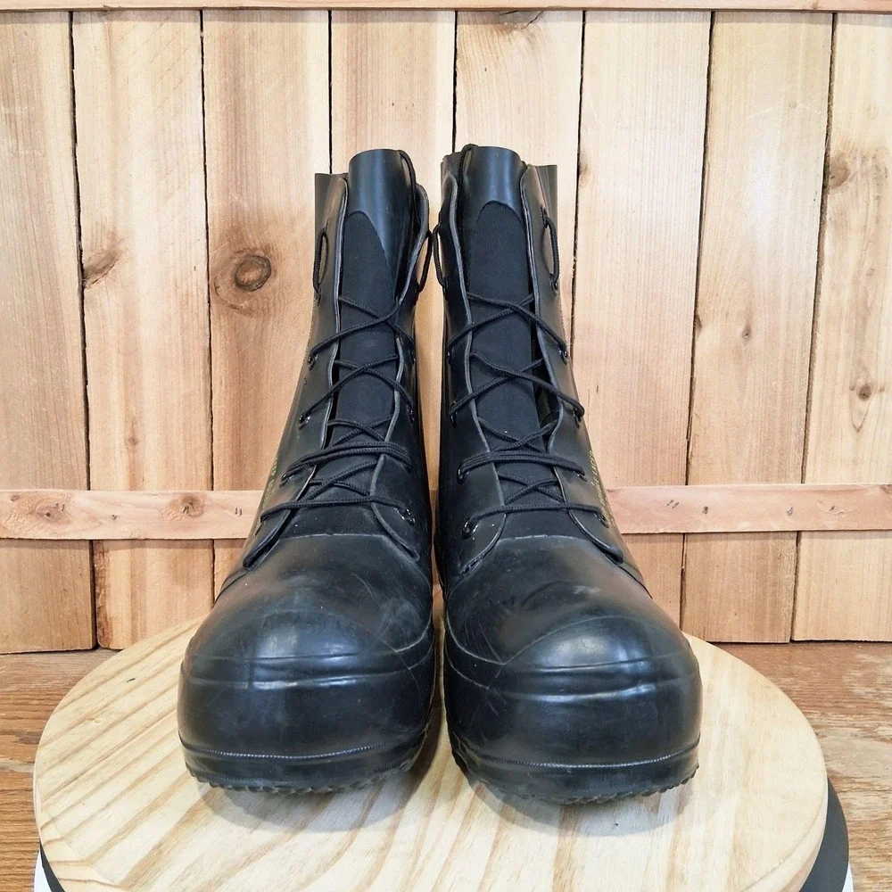 Vintage Bata US Military Mickey Mouse Rubber Boots Mens 8N Black Cold Weather